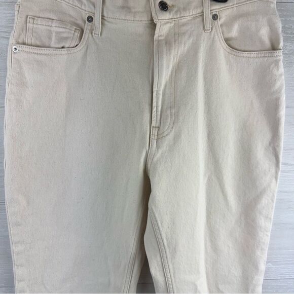 Everlane The Original Cheeky High Rise Ecru Crop Jeans - Picture 4 of 7